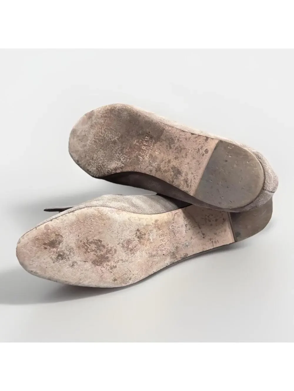 (RC) J. Crew Darby Suede Tassel Loafers Beige Tan 10 M Italy Leather Flats EUC
